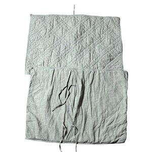 Restoration hardware 100% linen sham pillow cases textured close tie back